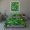 Green dinosaur illustrations. Bedding Duvet cover sets Duvet covers Pillowcases gifts (1 * Duvet Cover 2 * Pillowcases, without duvet insert)