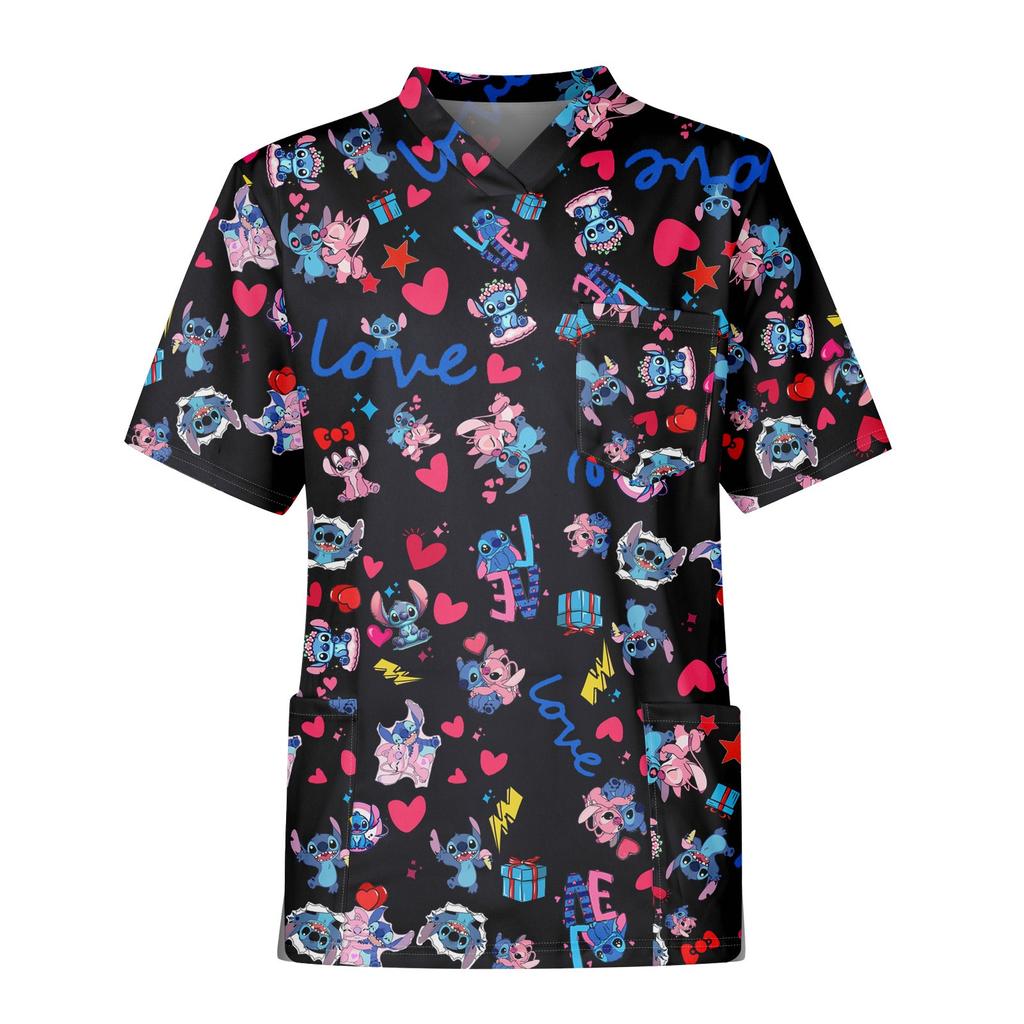 Мужской топ с коротким рукавом и V-образным вырезом с принтом нагрудного кармана