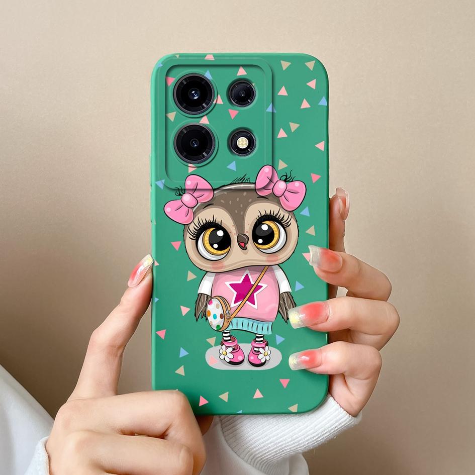 Phone Case For Infinix Smart 7 Plus Note 30 4G 5G Hot 30 Itel S23+ P40+ Tecno Spark 10 Pro Cover Cute Cat Matte Soft Liquid Silicone Shockproof Bumper