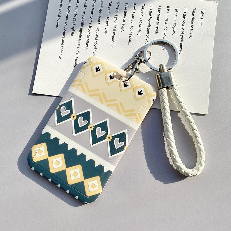 Чехол с мультяшным принтом, идентификационная бирка, чехол для рабочей карты с эластичным ремешком на запястье, держатель для бейджа, чехол для деловой карты доступа