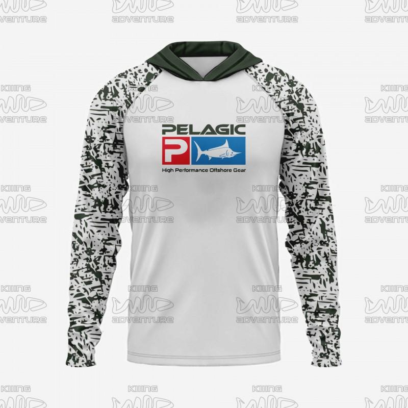 Mens Quick-Dry UV Protection Hooded Fishing Shirt Outdoor Sea Angling Lightweight Breathable Milk Silk Performance Top