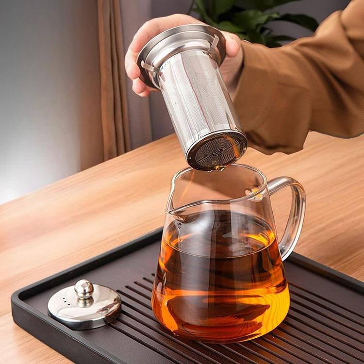 Heat-Resistant Borosilicate Glass Teapot Set with Tea and Water Separation