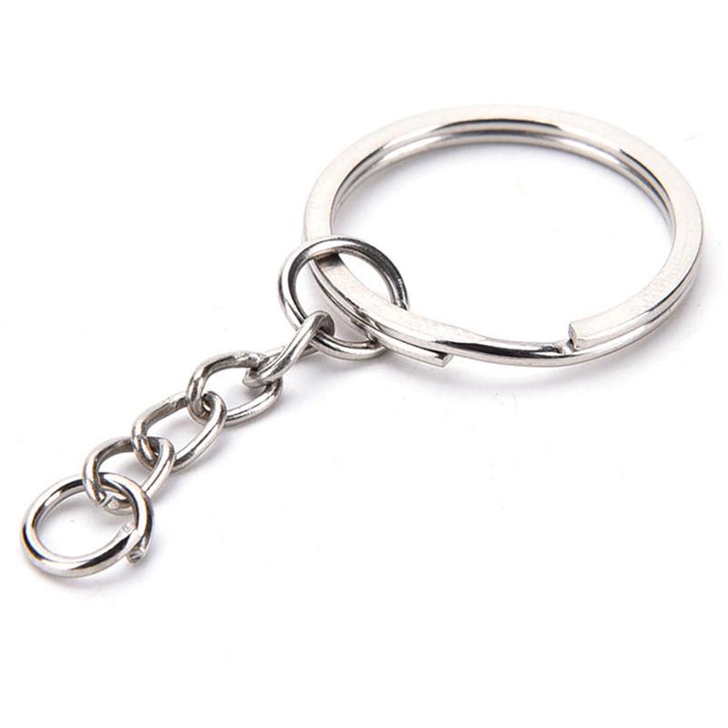 50Pcs Diy Polished Silver Key Rings Key Chain Split Ring Short Jewelry Findings