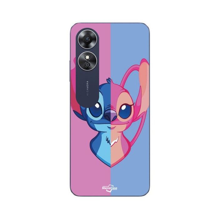 Coque de téléphone - MANIACASE - Oppo A17 - Silicone TPU - Souple - Stitch et Angel