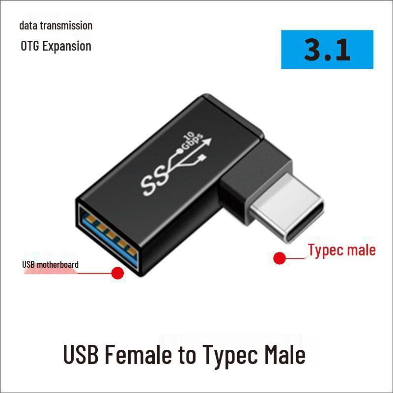 USB-адаптер типа C: Папа-Мама-Папа-Мама, Г-образный Thunderbolt 3 под углом 90° для компьютеров