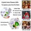 Кристаллический фиолетовый лотос Искусственный лотос удачи и благоприятный лотос K9 Кристаллический лотос для выхода на пенсию Удачный подарок на день для мамы Цветок, украшения, друзья,