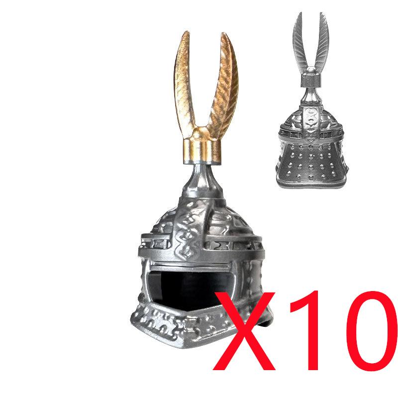 MOC Средневековый Строительный Блок Солдат Фигурка из Фильма Аксессуар Шлем Лук Стрела Меч Алебарда Топор Наплечник Мини Игрушка K034