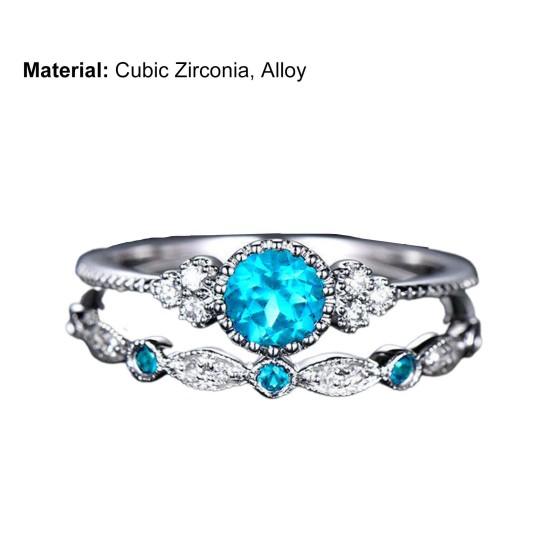 2 шт./компл. изысканные обручальные кольца с гладкой поверхностью, простые женские кольца с кубическим цирконием, очаровательные ювелирные изделия