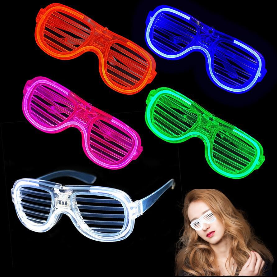 LED Light-Up Louver Glasses - Flashing Party Accessories for Disco & Bar Events