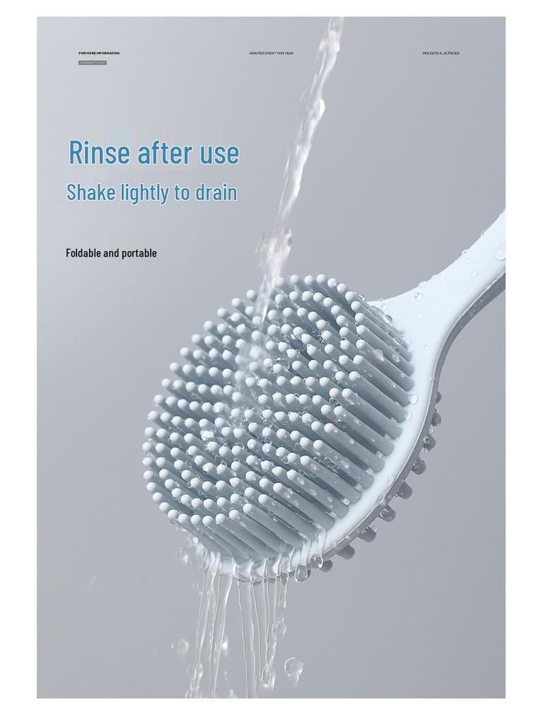 Силиконовая щетка для ванны с длинной ручкой - Мягкая щетина для мытья спины для легкой очистки