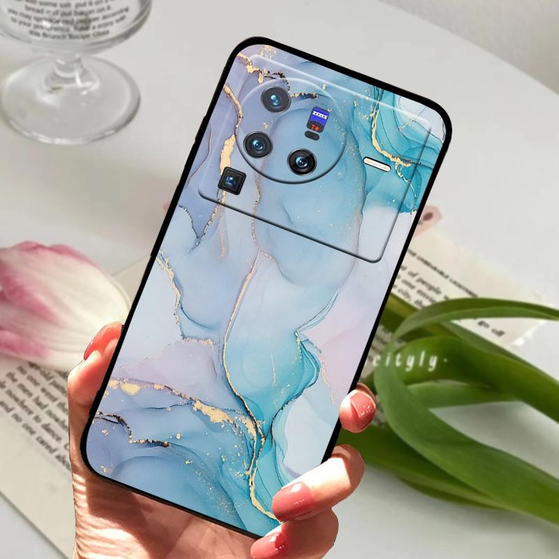 Мягкий силиконовый чехол для vivo X80 Pro 5G Coque X 80 Модный ТПУ чехол для телефона для Vivo X70 Pro Ударопрочный бампер Ракушки Милый мультяшный