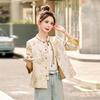 Small Button-up Design Top Spring New Jacquard Long-sleeved Short Jacket