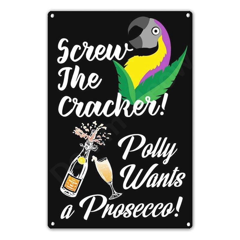 Prosecco OClock Vintage Poster Prosecco Cocktails Metal Tin Signs Pub Bar Decoration Prosecco Princess Wall Art Decor N