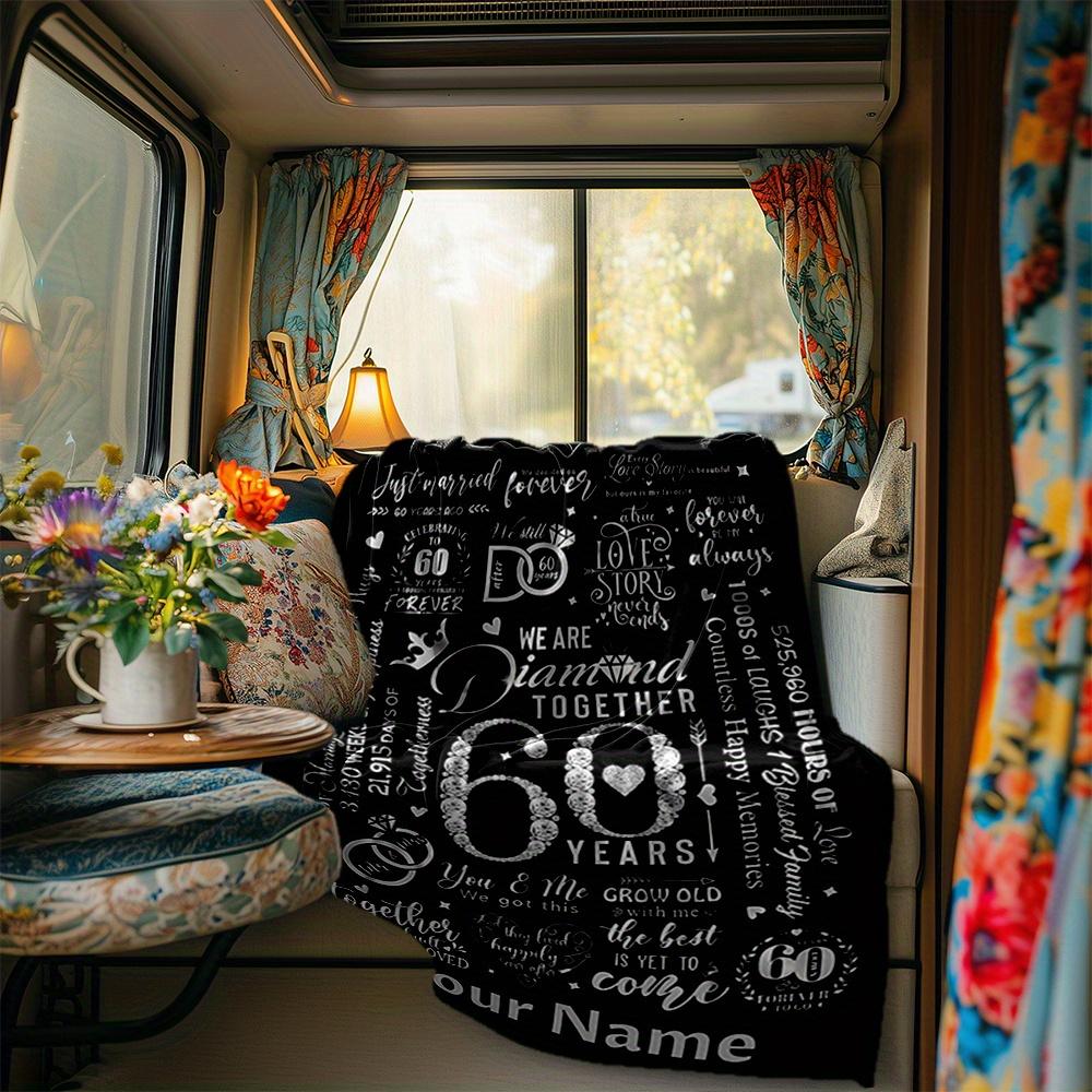Happy 65Th Birthday To You Blanket Personalized Name Soft Comfortable Stylish Blanket Car Blanket Perfect For Travel Camping Outdoor Home Suitable For