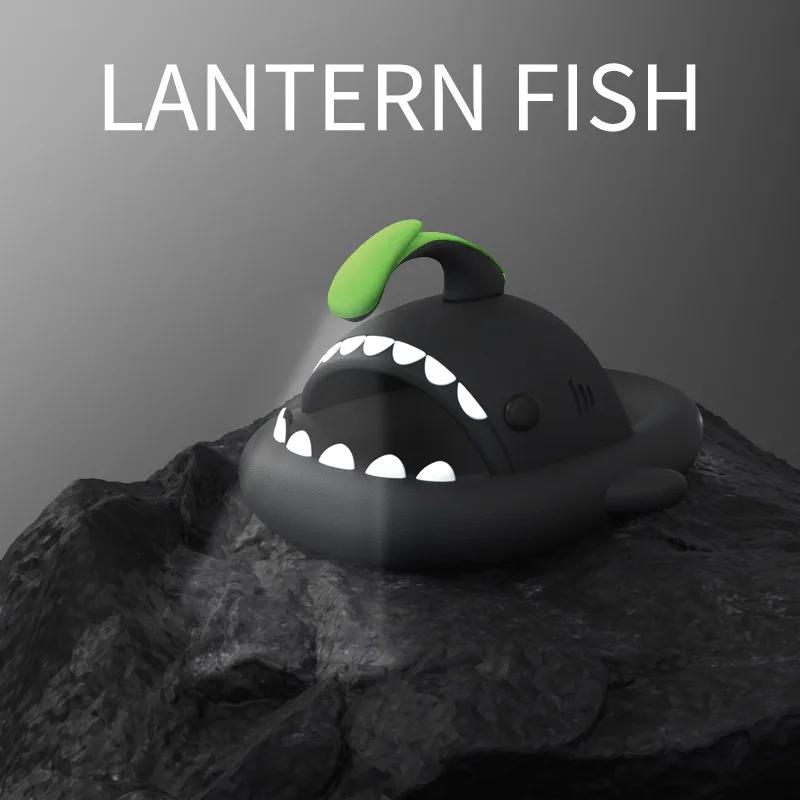 Fashion Women Lantern Fish Slides Thick Sole Shark Slippers 2025 Summer New Couple's Indoor Outdoor Man's Anti Skid Home Funny Slides
