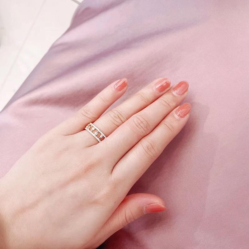 Кольцо V Gold Dewdrop: Женское 18-каратное розовое золото с роскошным полым дизайном и полностью усыпанное бриллиантами, не тускнеющее