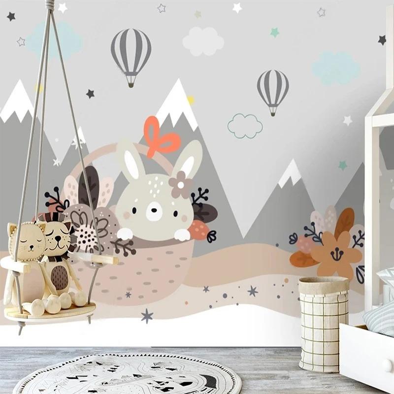 Фотообои Nordic Handpainted 3D Cartoon Детская комната Mural Background Wall Painting Wallpaper