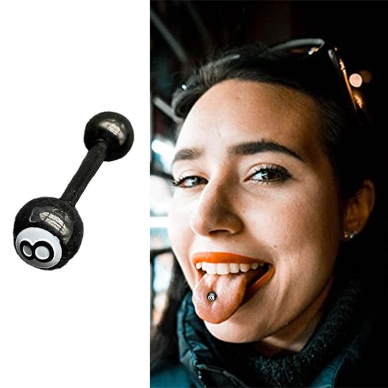 Бильярдные кольца для языка для женщин, ювелирные изделия для пирсинга языка из нержавеющей стали, длина стержня 12-16 мм для колец для пирсинга языка