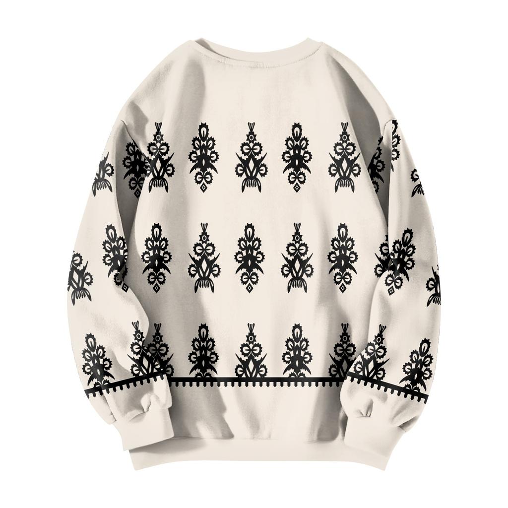 Женские топы Женский свитшот с длинным рукавом Повседневный с круглым вырезом Свободного кроя Пуловер Флисовые топы