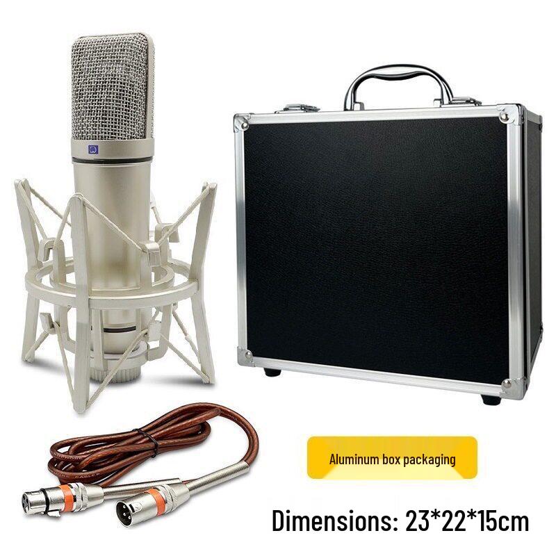U87 Large Diaphragm 48V Condenser Microphone for Recording, Conferences, Singing, and Live Broadcasts - All-Metal Design