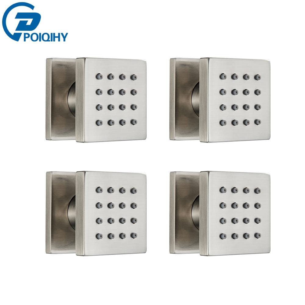Black Golden Body Sprays Square Shower Spa Massage Body Jets Chrome Concealed Shower Spray Head Faucet Accessory