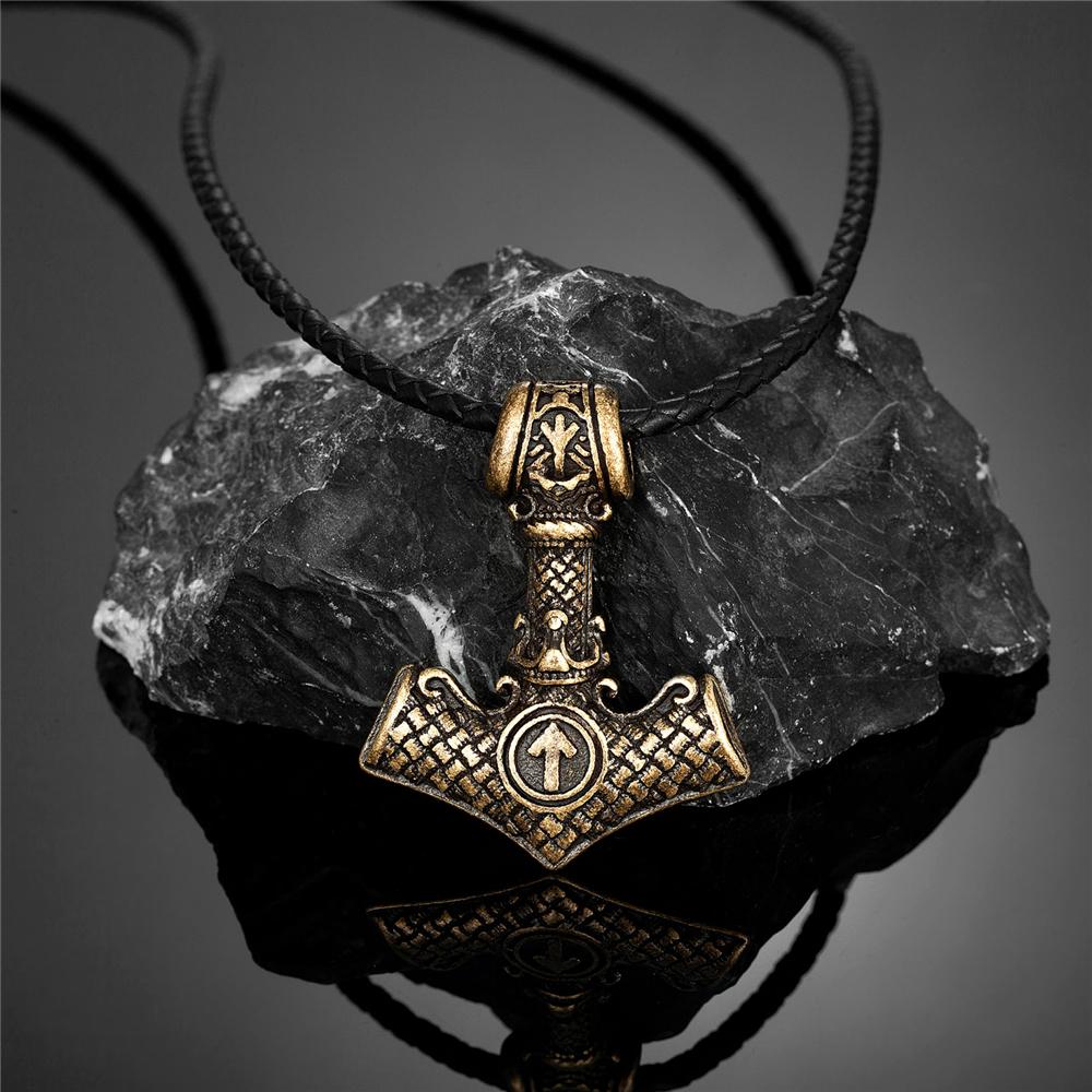 Корона Викингов Молот Тора Ожерелья Мужские Нержавеющая Сталь Скандинавская Мифология Руны Валькнут Подвеска Амулет Скандинавские Мужские Украшения