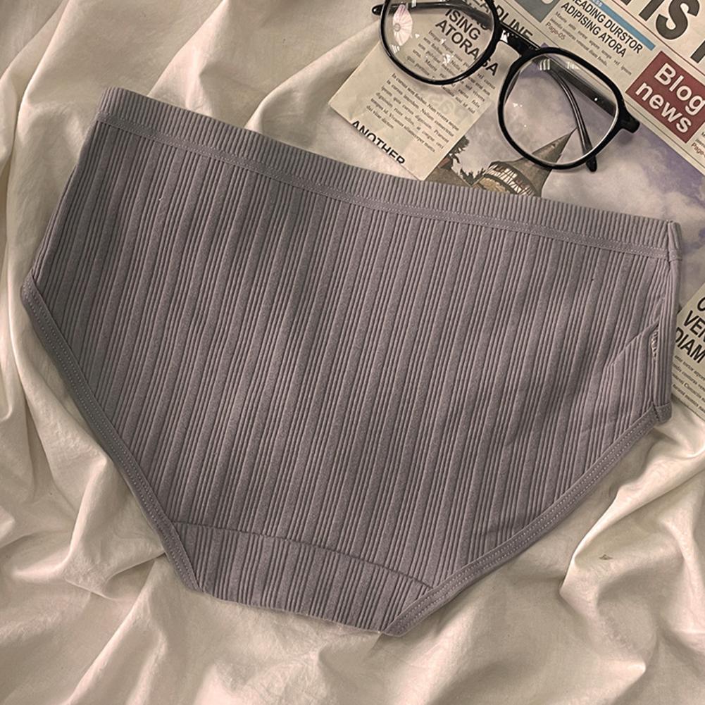 Women Underpants Mid Waist Solid Color Nylon Plus Size Japanese Style Butt-lifted Good Breathability Elastic Quick-drying Sport