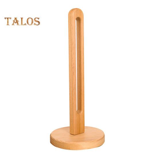 Деревянный держатель для бумажных полотенец с устойчивым основанием, нескользящая конструкция, простая установка, держатель для рулонов бумаги на кухне, стойка для хранения