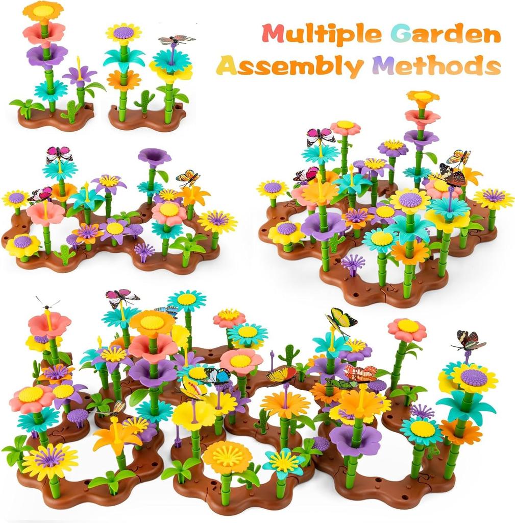 Строительные блоки VoSinrly, садовые блоки 272 шт., игрушки для девочек и мальчиков, 3D-головоломки, развивающие игрушки, развивающие воображение и креативность, тренировка кончиков пальцев