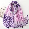 Fashion Ombre Wave Striped Line Tassel Viscose Shawls Scarf High Quality Wrap Pashmina Stole Bufandas Muslim Hijab 180*90Cm