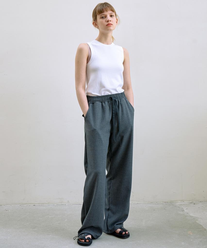 TRIP LE SENS Lounge String Crepe Pants_Grey