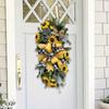 Teardrop Wreath Artificial Sunflower Wreath Summer Fake Sunflower Spring Sunflower Swag Door Hanging Wreath Simulation Hanging Wreath Spring Decor