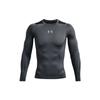 Heat Gear Series Logo Print Crew Neck Long Sleeve Compression Shirt Men Tops Gray 1370661-012