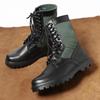 Men'S High-Top Boots High Quality Leather Casual Boots Breathable Canvas Boot Lace Up Desert Ankle Boots Hiking Boot