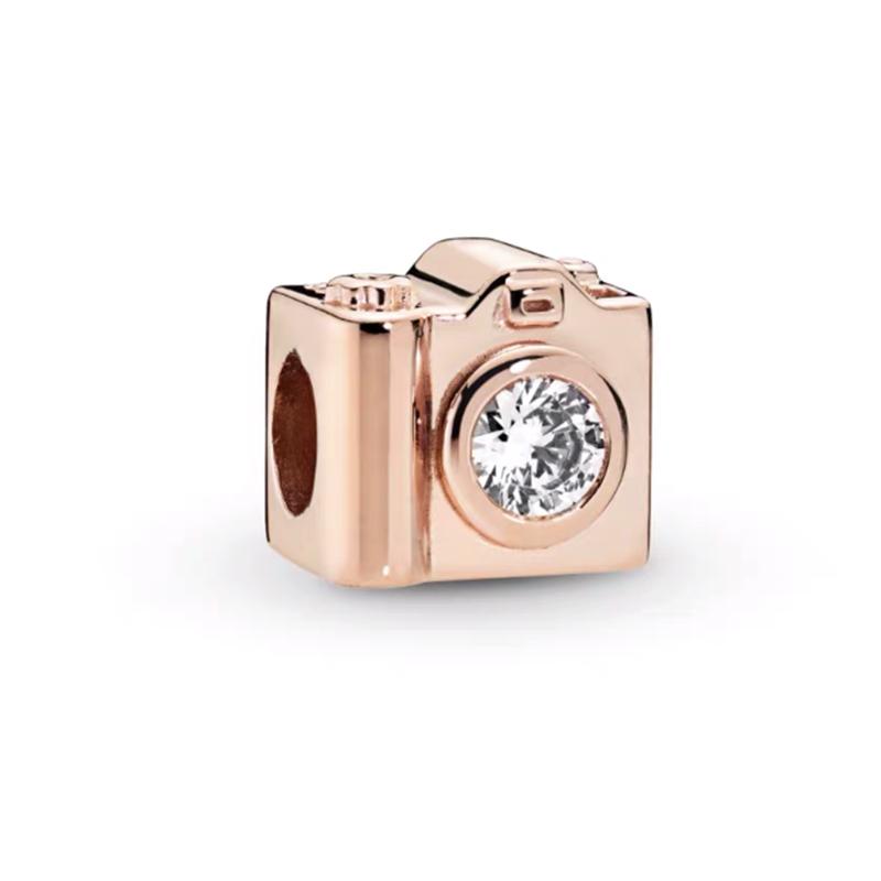Sparkling Camera Charm Bead DIY Jewelry Gift Fit Silver Bracelet Necklace Love Dangle Bead Gesture Yeah