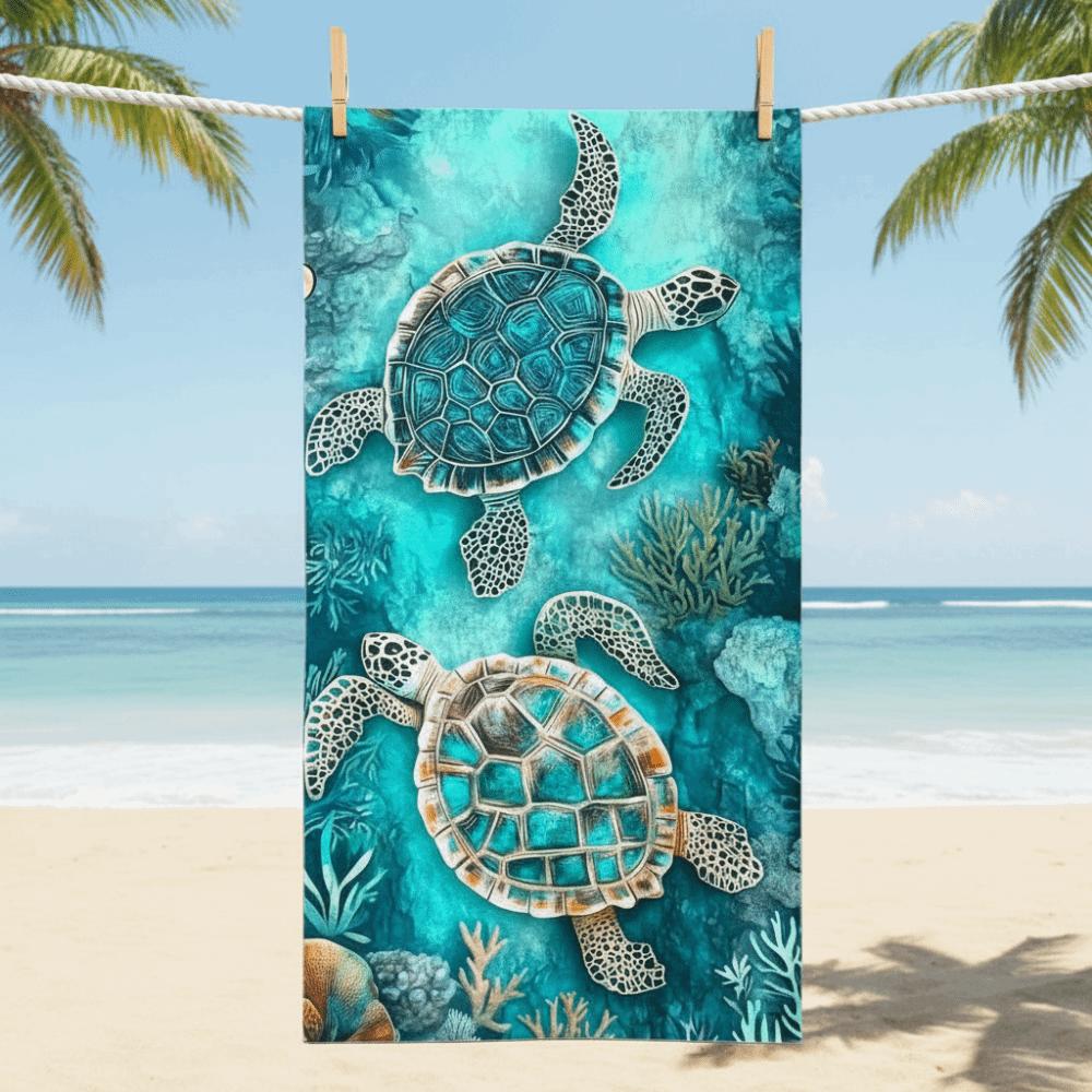 Shore Stylish Sea Turtle Beach Towel Microfiber Beach Blanket Bath Towel  Air Conditioner