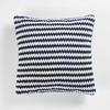 Coussin Flanelle Jacquard Denvers Bleu - DOUCEUR D'INTERIEUR - Rectangulaire - Rayures - Essentiel