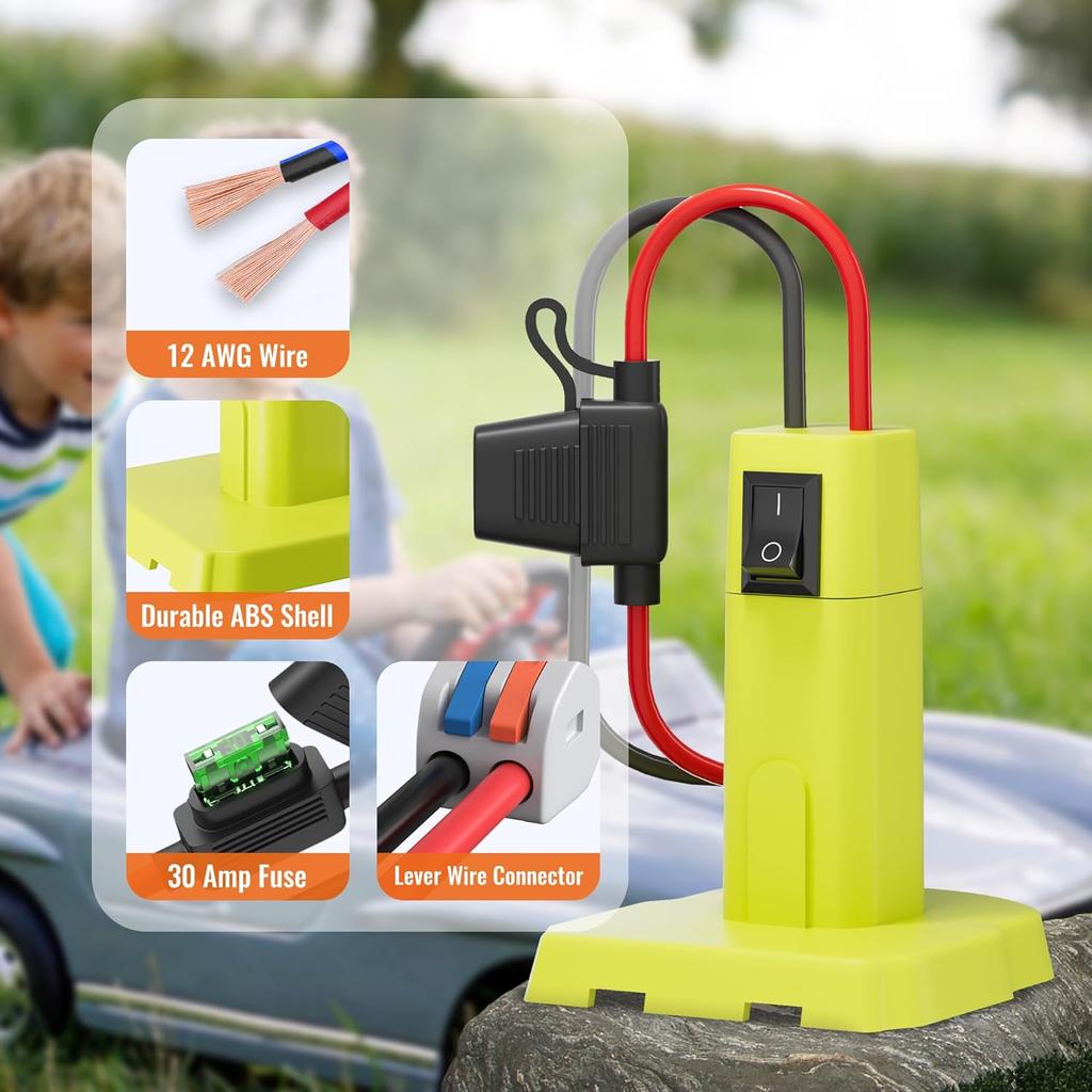 Адаптер аккумулятора Power Wheel для аккумулятора Ryobi, комплект адаптера аккумулятора, провод 12 AWG с предохранителями и разъемами для радиоуправляемого робота