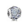 Sparking Diamond Heart Charm Beads Silver Bracelet Necklace DIY Jewelry Gift for Women