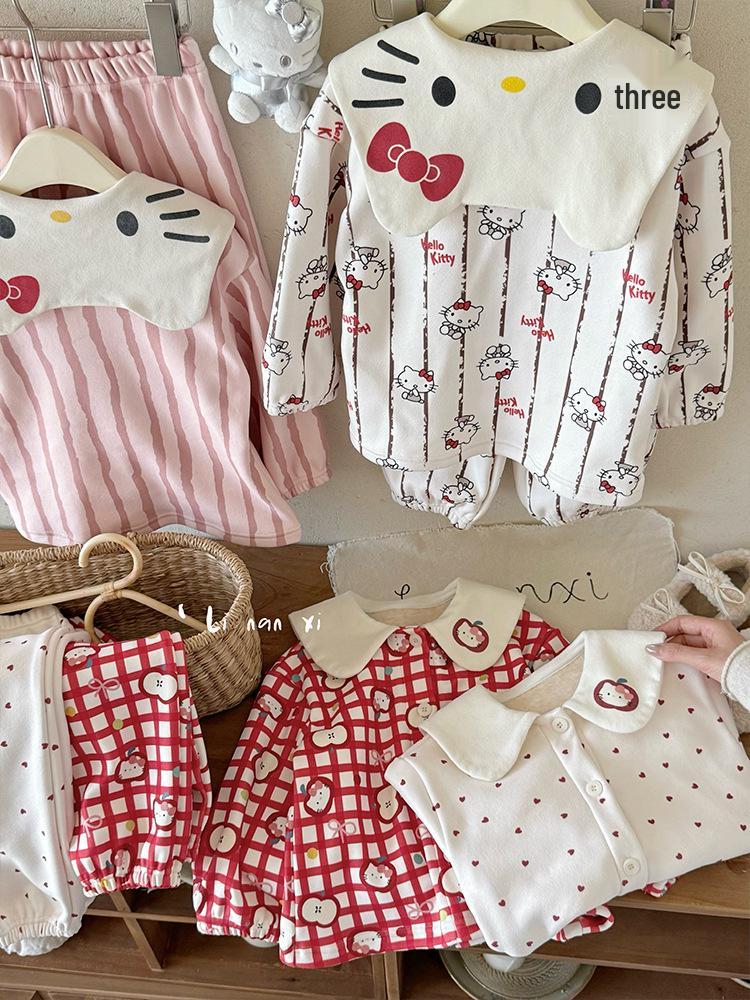 88277 Девочки Велюровый Пижамный Комплект - Новая Осень/Зима 2025 Домашняя Одежда для Детей