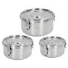3 PCS Portable Stainless Steel Lunch Box Reusable Easy To Wash Portable Student Lunch Container for