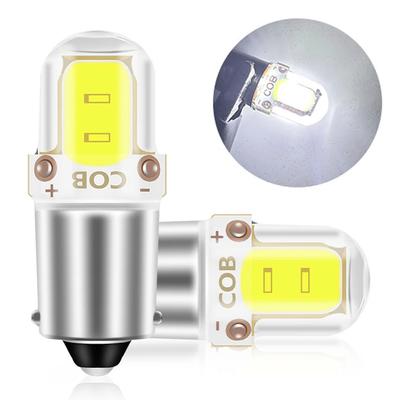 2 шт. BA9S светодиодная лампа T4W H6W LED-CANBUS COB 2 светодиода для салона автомобиля, подсветка номерного знака, габаритная лампа для чтения, автоматическая лампа белого цвета 6000 К 12 В