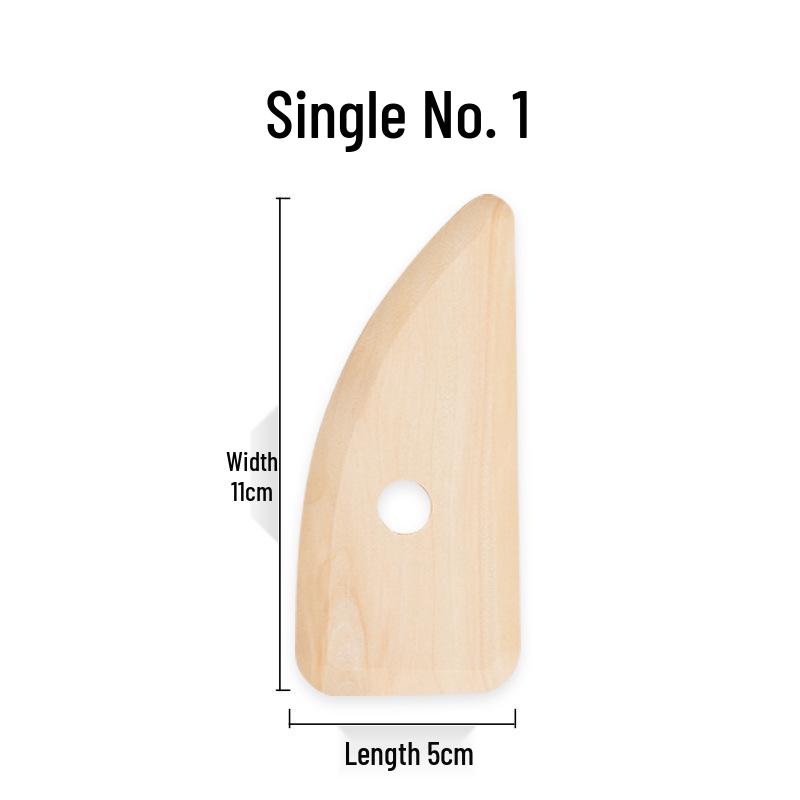 5-Piece Solid Wood Pottery Tools Set: Scraper, Knife, Clay Carving, Ceramic Sculpture, DIY Handmade.