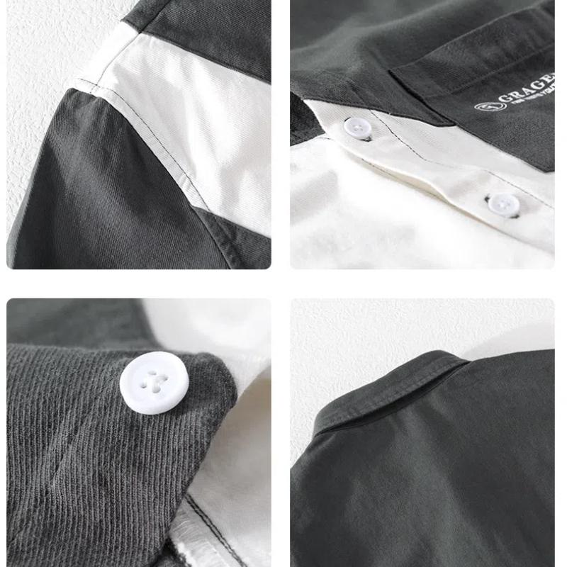 Корейская мода пэчворк мужские рубашки летние повседневные красивые рубашки с коротким рукавом из чистого хлопка мягкая и удобная мужская одежда