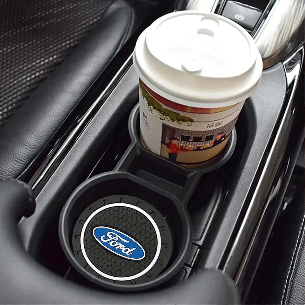 New 2026 Car Sticker 2pcs Car Coaster Water Cup Holder Anti-Slip Mat Phone Glasses Non Slip Pad For Ford Ranger ST Kuga MAX Tran