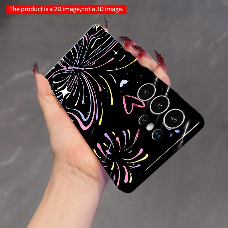 2DFlat Samsung phone case Colorful Fireworks & Hearts Night Sky Phone Case Applicable to Galaxy S22 S23 S24 S25ULTRA S26 A12 A13 A14 A15 A16