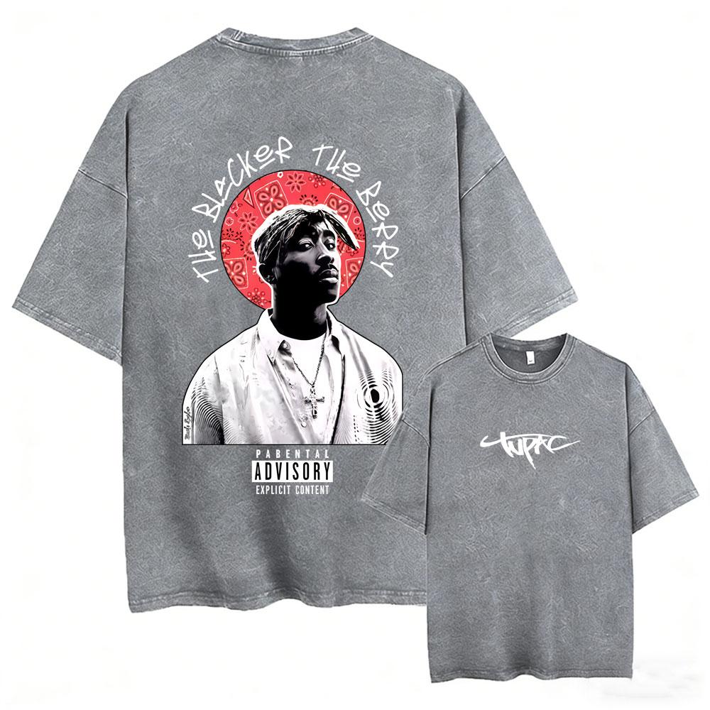 Футболка мужская Tupac 2pac All Eyez on Me Cross Винтажная стираная Хип-хоп Мода Ретро Футболка Мужская Повседневная Оверсайз Футболки