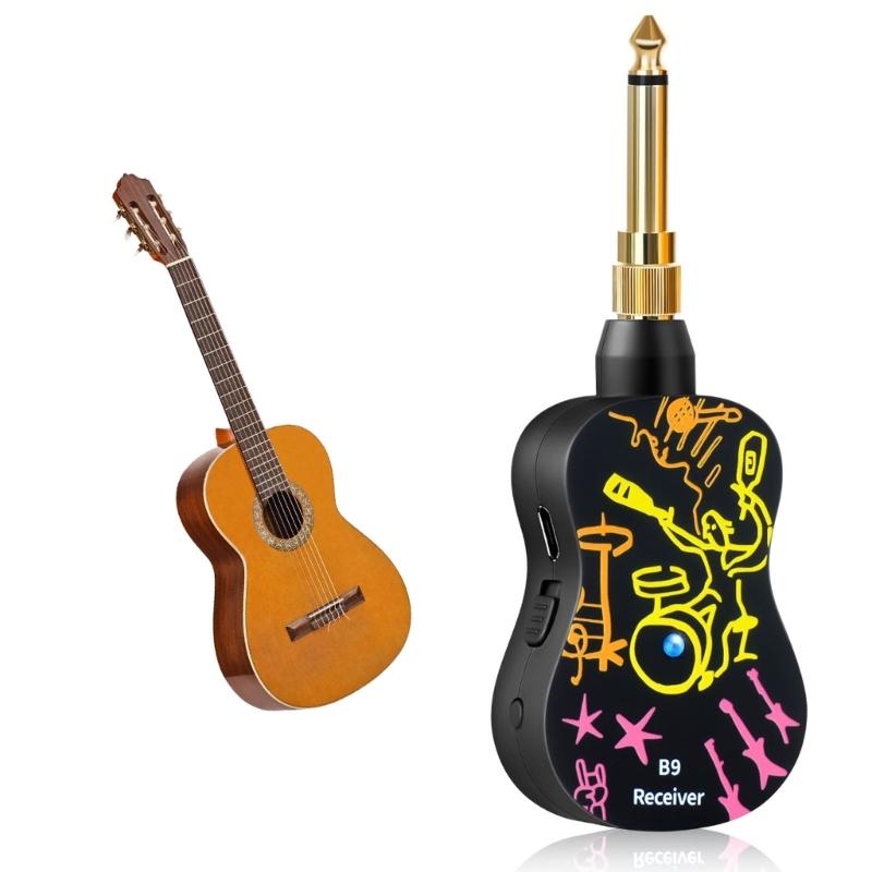 Guitar Wireless Systems 4Hours Runtime Wireless Guitar Transmitter Receiver Rechargeable Digital Guitar Wireless Systems