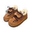 Leopard Fur Flats Women Platform Suede Shoes Warm Plush Cotton Shoes Snow Casual Sneakers Winter 2025 Trend Sport Botas Mujer