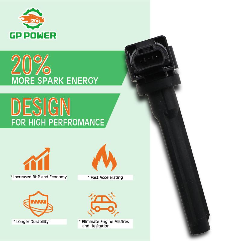 GP POWER Performance Ignition Coil Pack 4PCS Compatible With Mitsubishi Outlander Sport. 2.4L Replacement For FK0488 1832A083